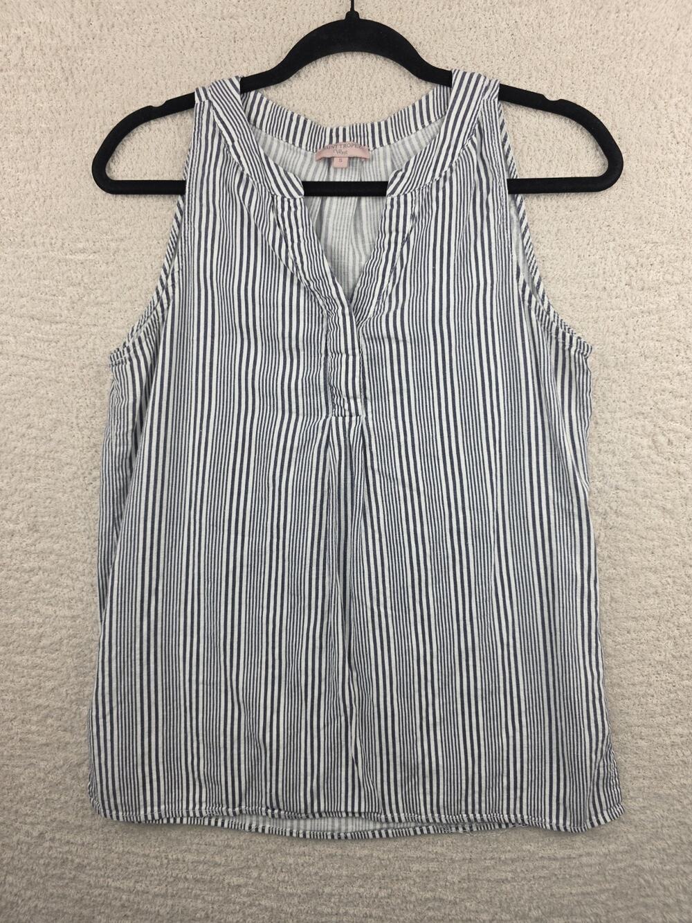 Saint Tropez West Women's Sleeveless Striped Blouse Size Small